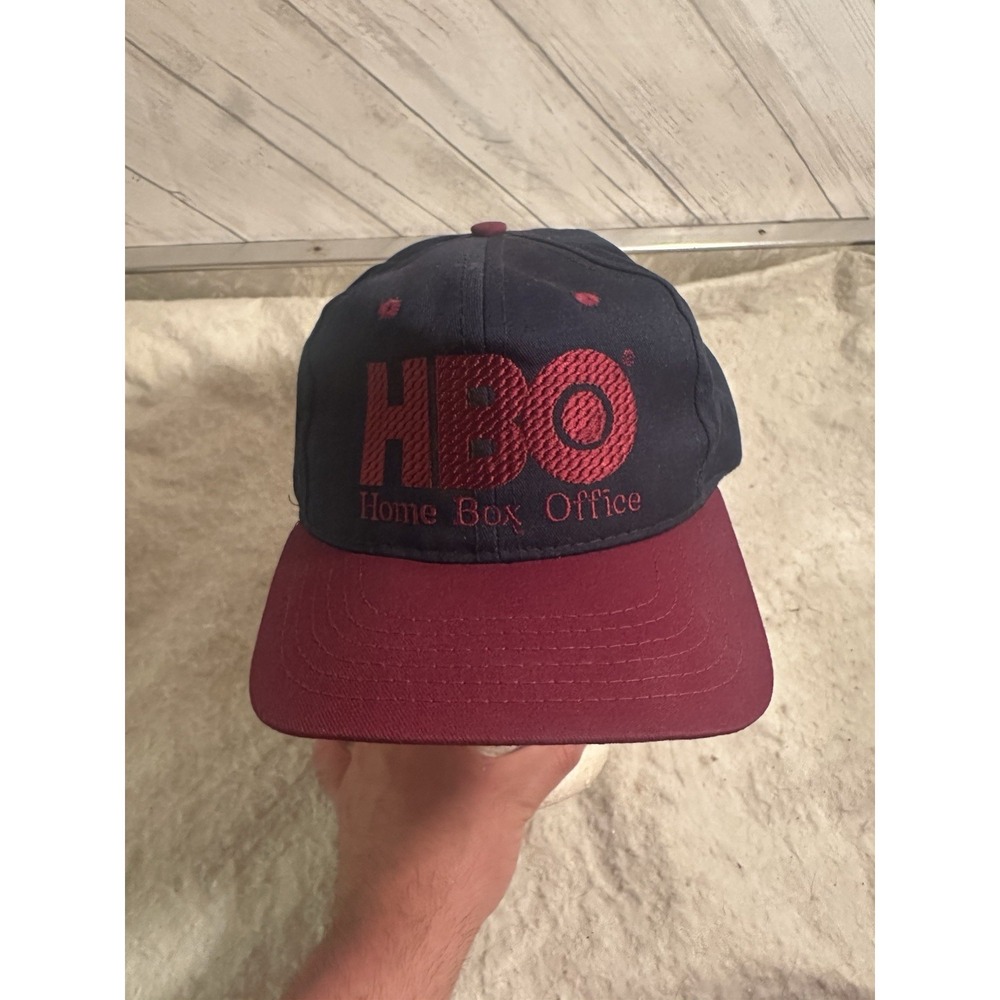 Vintage HBO 80s/90s Hat Cap Strap Nack Black Home Box Office Movies